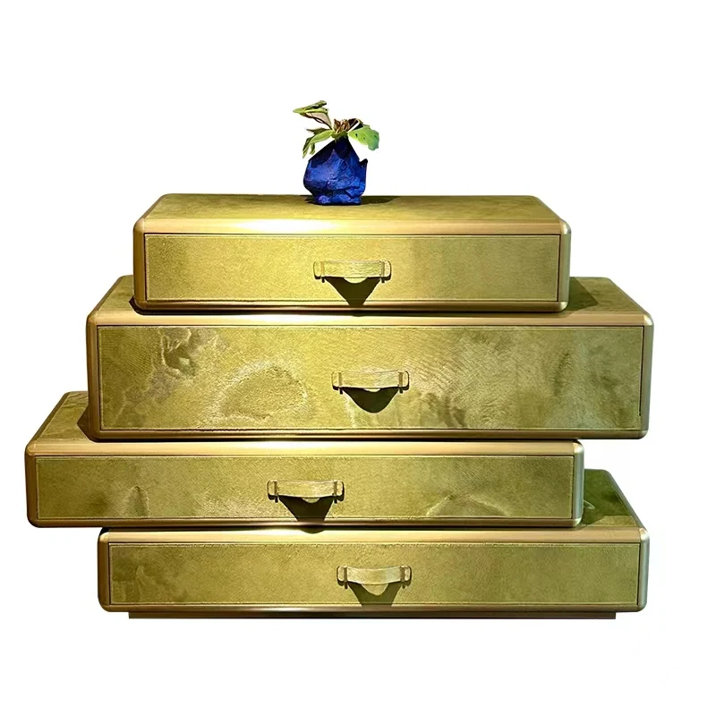 Italian Luxury Chest of Drawers Hotel Villa Furniture Gold Sideboard