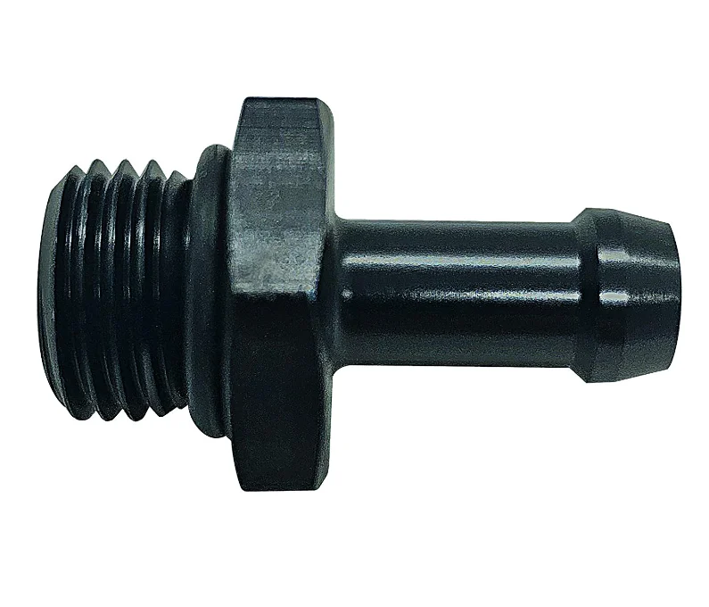 6 AN Male to 5/16 Hose Barb Fitting 6AN O-ring Seal Boss Fuel Oil Line Adapter with AN6 ORB Washer Aluminum Black Anodized