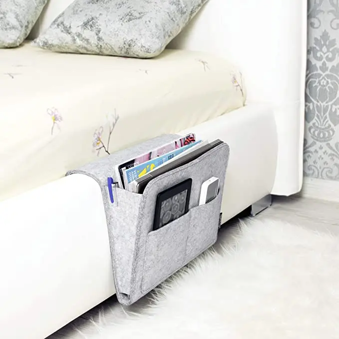 Felt Bedside Organizer Caddy felt bedside storage organizer anti-slip bedside bag