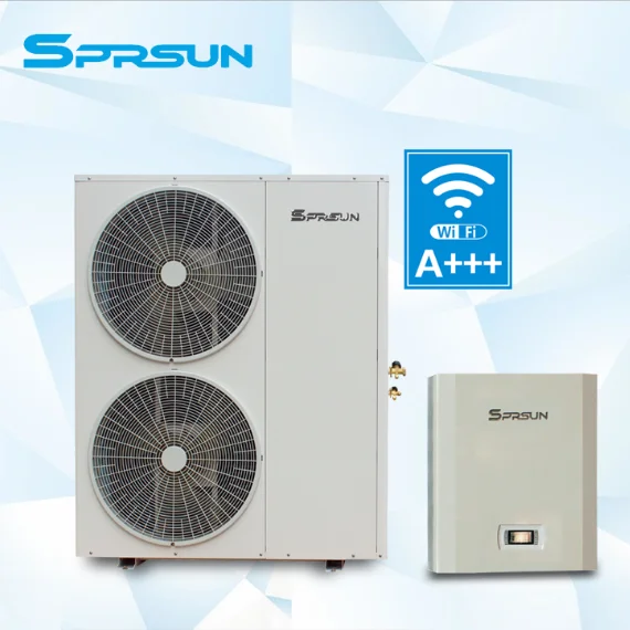 -25C Cold climate EVI Air to Water sprsun Heat Pump Split for Heating and Cooling