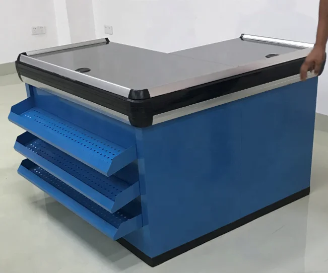 Wholesale Retail Hypermarket Cash Counter Desk,Fast Checkout Counter Desk