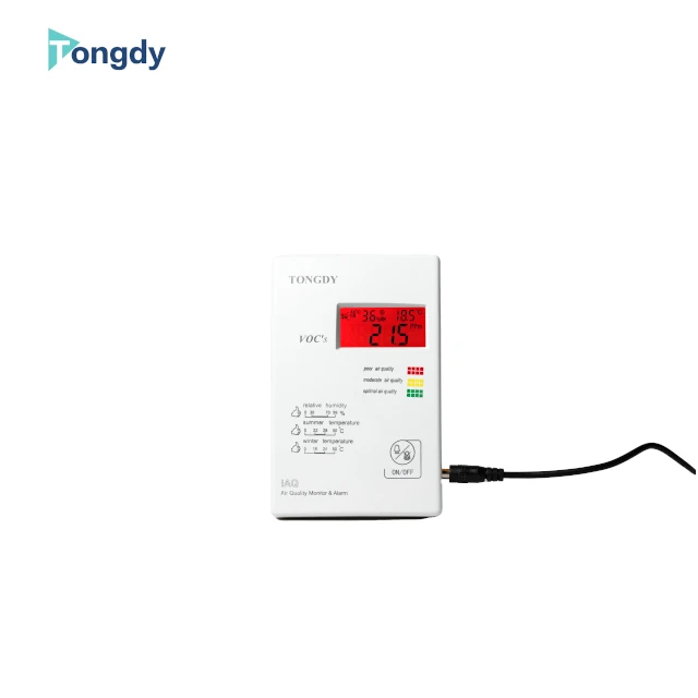 TVOC Indoor Air Quality temperature humidity monitor/TVOC meter  3 color backlit LCD buzzer alarm CE
