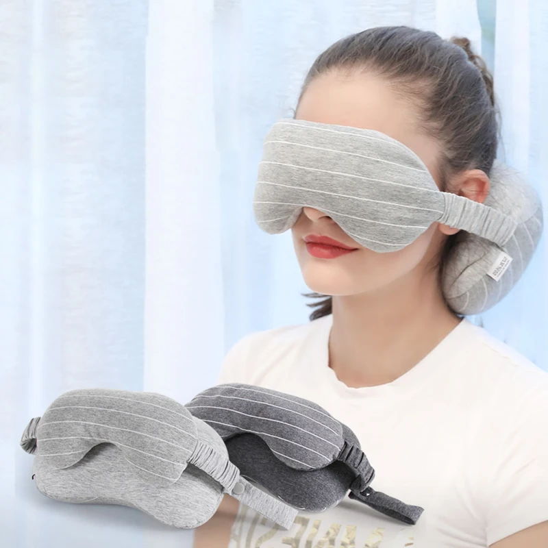 funny multifunctional  2 in 1 neck pillow with eyemask