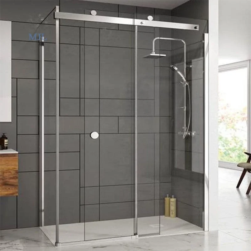 Apartment interior bathtub tempered sliding shower room glass door with enclosure kit