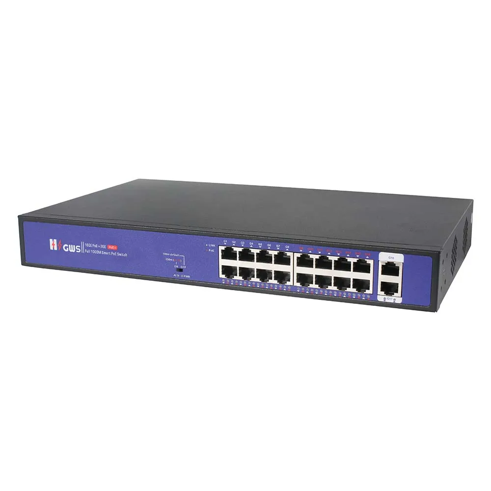 10/100/1000M 16 Ports POE Switch 250m long distance Supported Standard POE Ethernet Switch