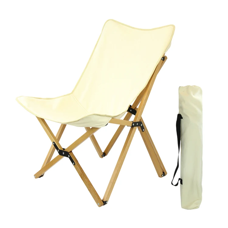 YILU Wholesale Outdoor Teak Wooden Chair Folding Portable Garden Wood Camp Chair
