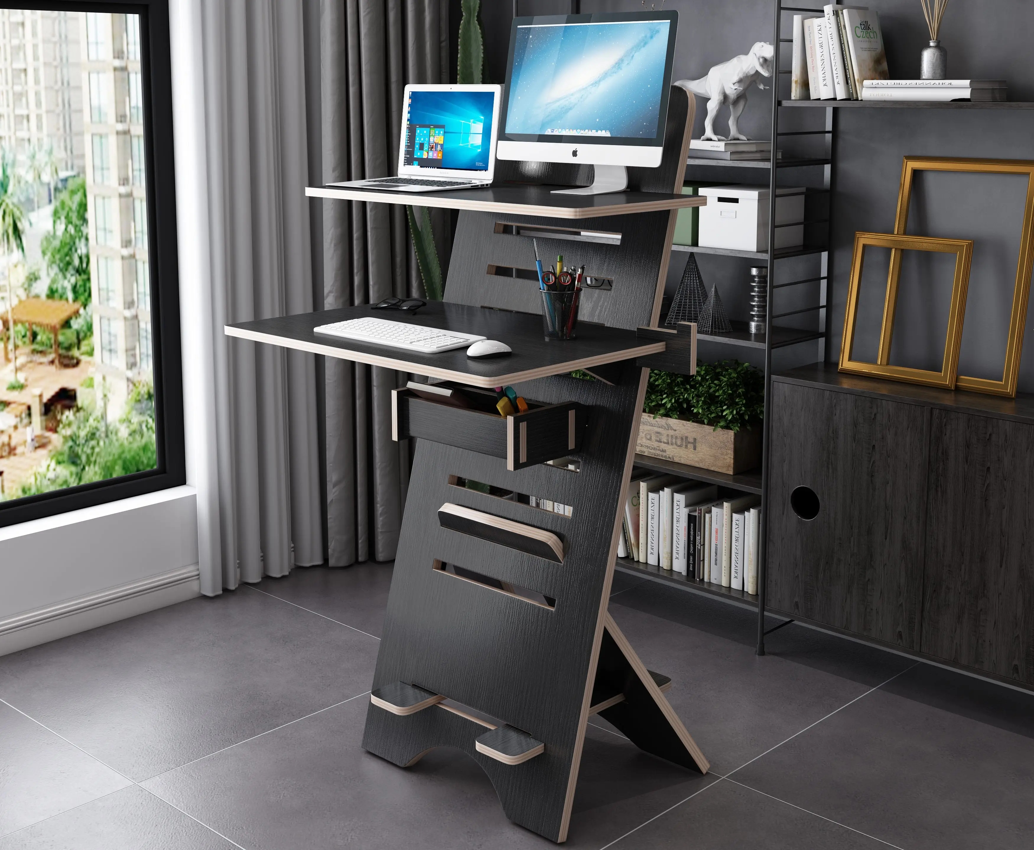 Station Adjustable height Design Top Work Furniture Modern Laptop Stand Home Table Computer Office Desk