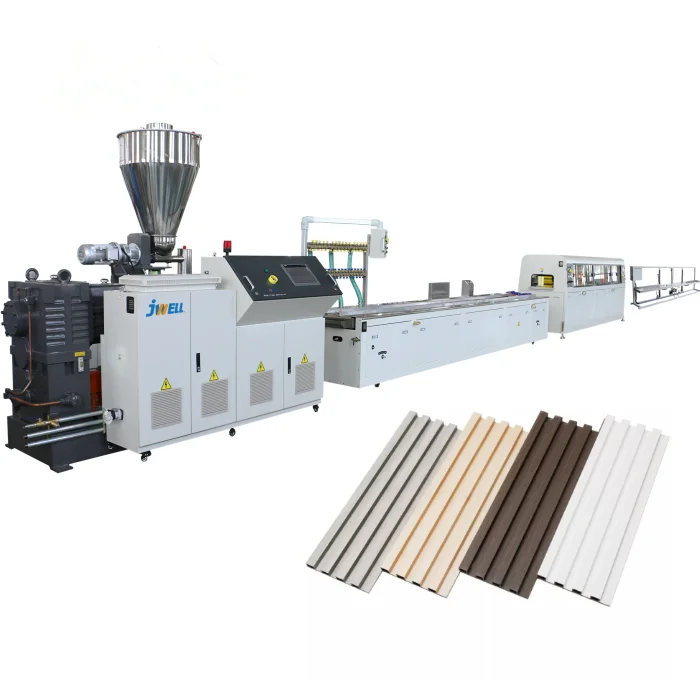 WPC Louver Panels Extruder Machine Decoration Material Manufacturer Wood Plastic Composite Machine Wall Panel Making Machinery