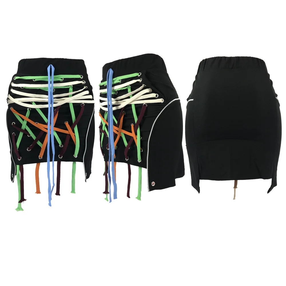 
USA Europe hot sale Mini New design fitted fashion draw string skirt Ladies tight ladies young fashion clothing 