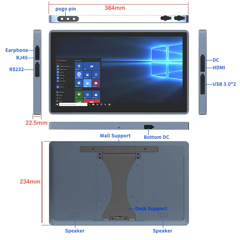 Intel I5 15.6inch Win dows10 Industrial Tablet PC 8GB 512GB IP66 Waterproof Tablet Win10 Rugged Tablet Touch Screen