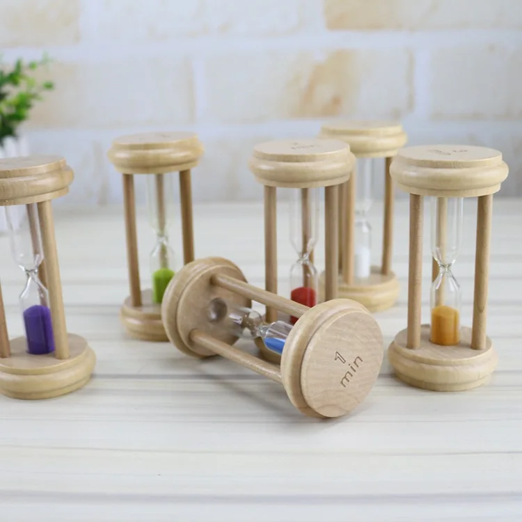 Mini Birthday Party Gift 3 Minute Portable Wooden Timer Sand Hourglass for Children