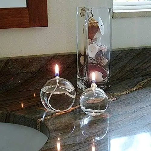 Wholesale creative transparent hand blown decorative glass ball oil lamp