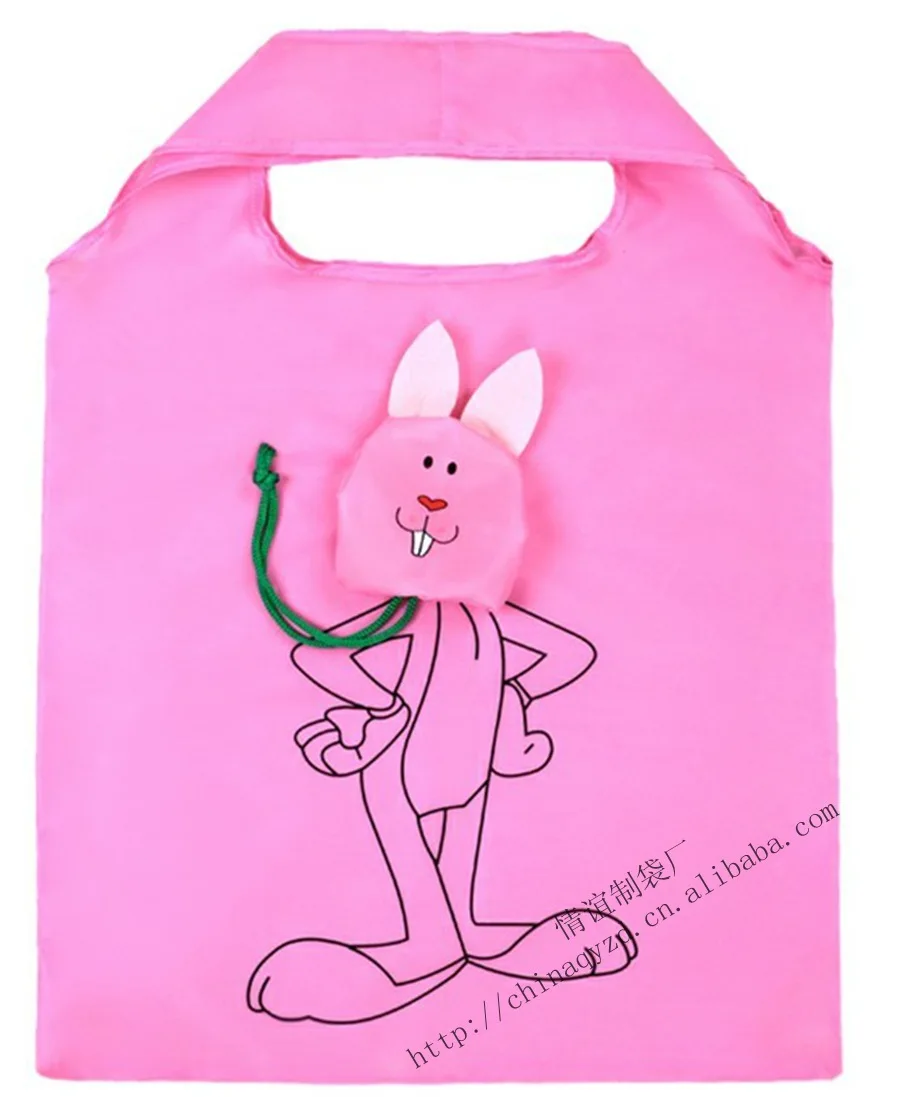 
Eco friendly polyester reusable foldable shopping bag with pouch 