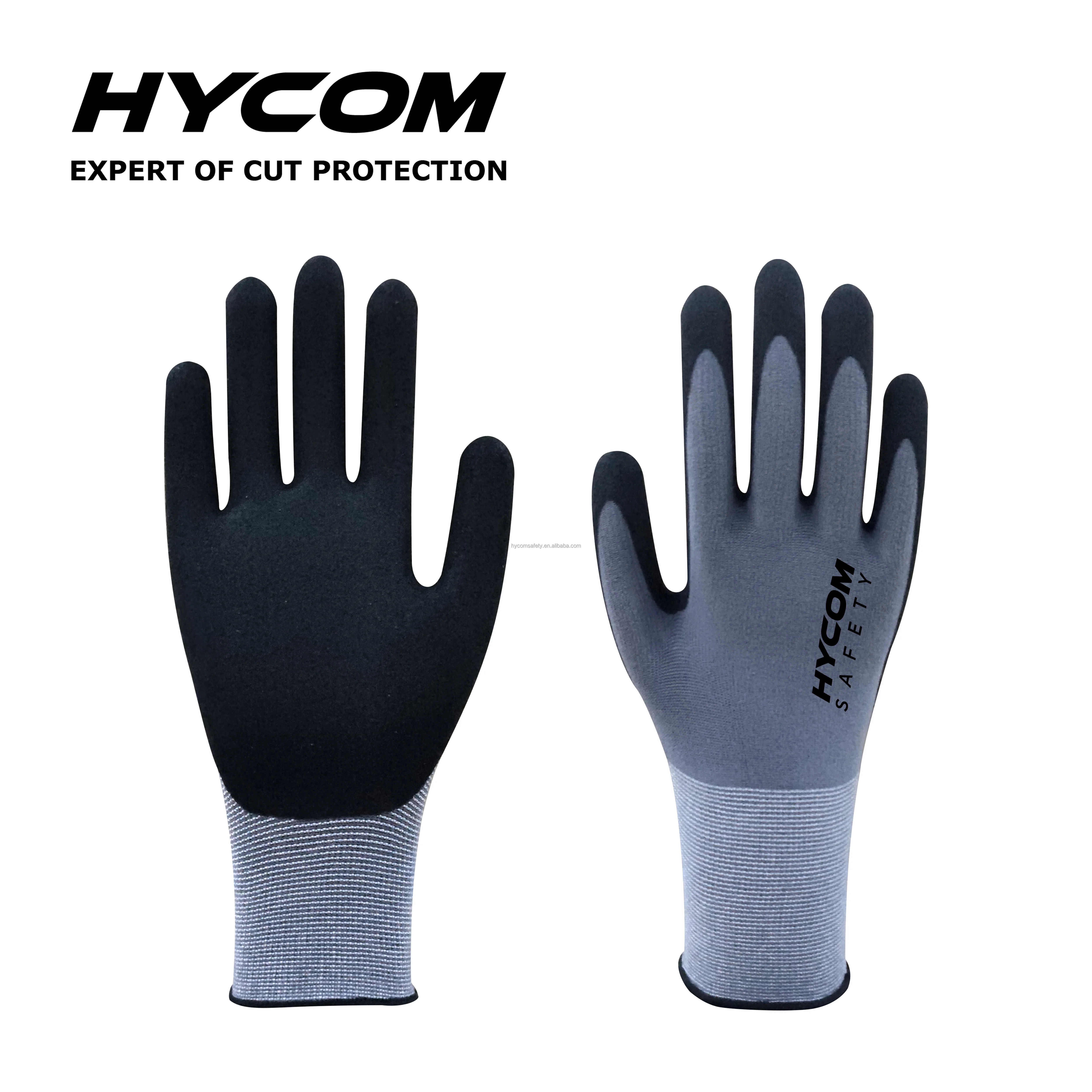 Hycom Sandy Nitrile Coated Nylon Work Safe Work Safety Glove