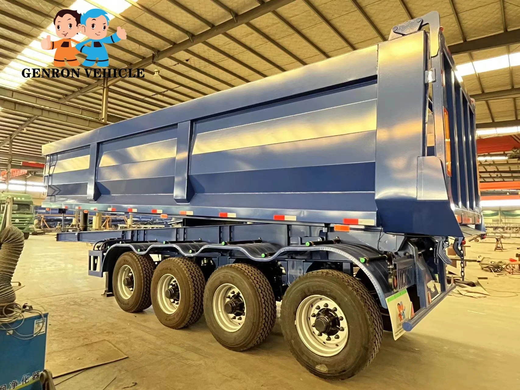 4 axles 50 tons  35000L single tires rear tipper semi trailer with 385/65 R22.5 tires for Senegal