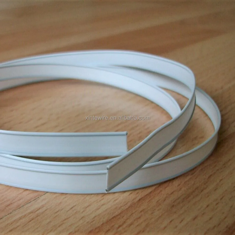 White clipband 8mmx600m, 0,6mm PP/steelwire bag closures Roll -Double Wire twist ties/clipband