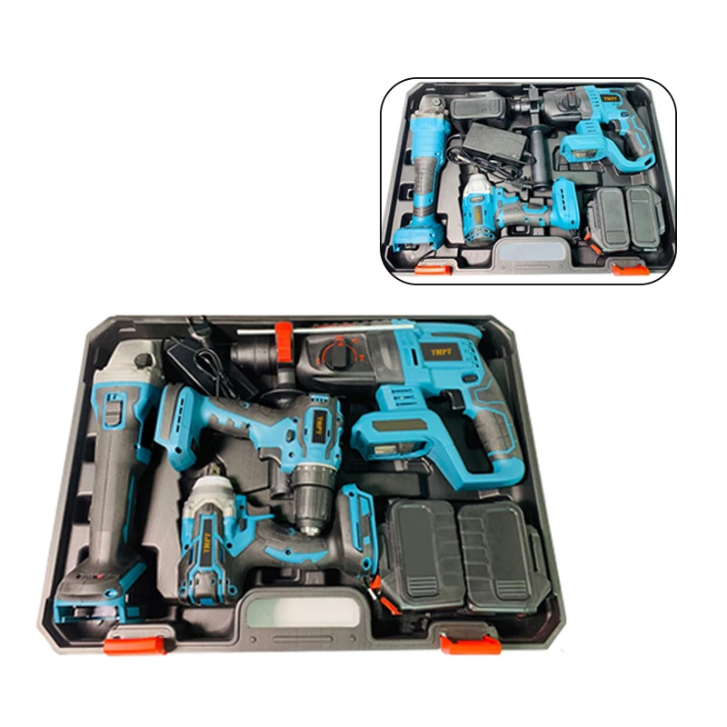 3-4 Kits 21V Grinder Electric Hammer Wrench Cordless Power Drills Combo Tool Set Box