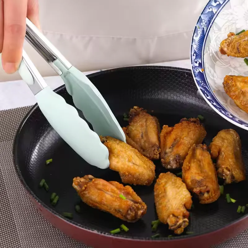 Multifunctional 12-piece Silicone kitchen utensils include flat spoon spatula scraper with wooden handle