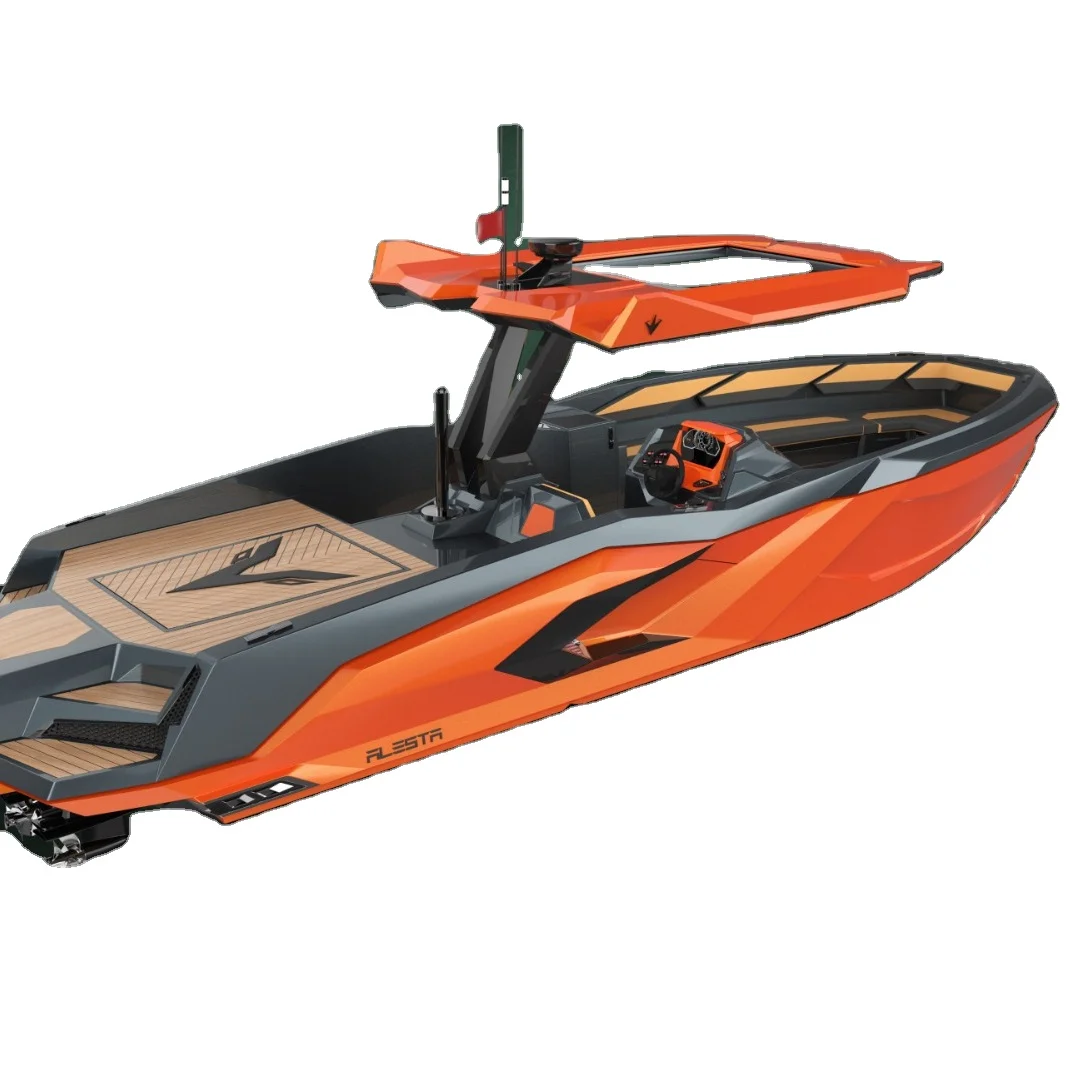 Alesta Marine Luxury Raptor Parasailing Boat ORANGE New Fiber Glass Entertainment CE Best Quality White Ocean Sea Lake River