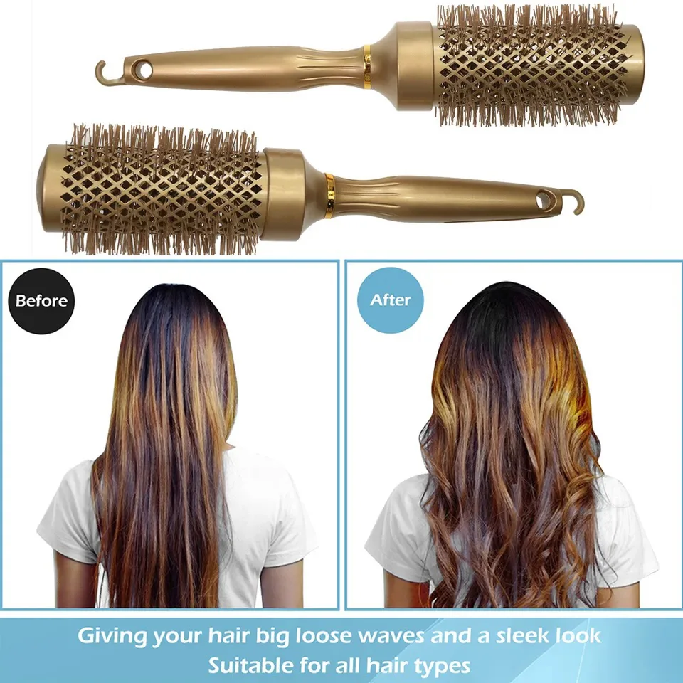 Manufacturers Professional Private Label Salon Hair Brush Ceramic Straight Round Hair Brush