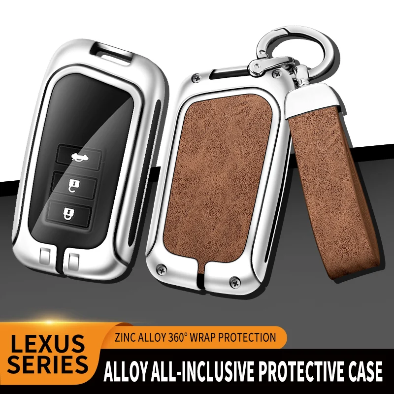 Car Custom Logo Metal Leather Car Key Cover For Lexus NX GS RX IS ES GX LX UX RC 200 250 350 LS 450H 300H Holder Accessories