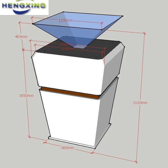 Holographic pyramid glass display of Hologram display showcase