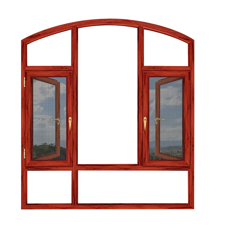 Sound insulation double tempered glass aluminum frame casement window  for home 