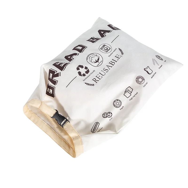 Homemade Bread Gift Giving Food Grade Keep Fresh Portable Cotton Bread Buckle Bag Reusable Organic Bread Container