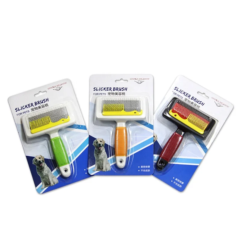 
Factory Wholesale Cheap Pet Cat Dog Hair Grooming Slicker Brush With Small Comb 