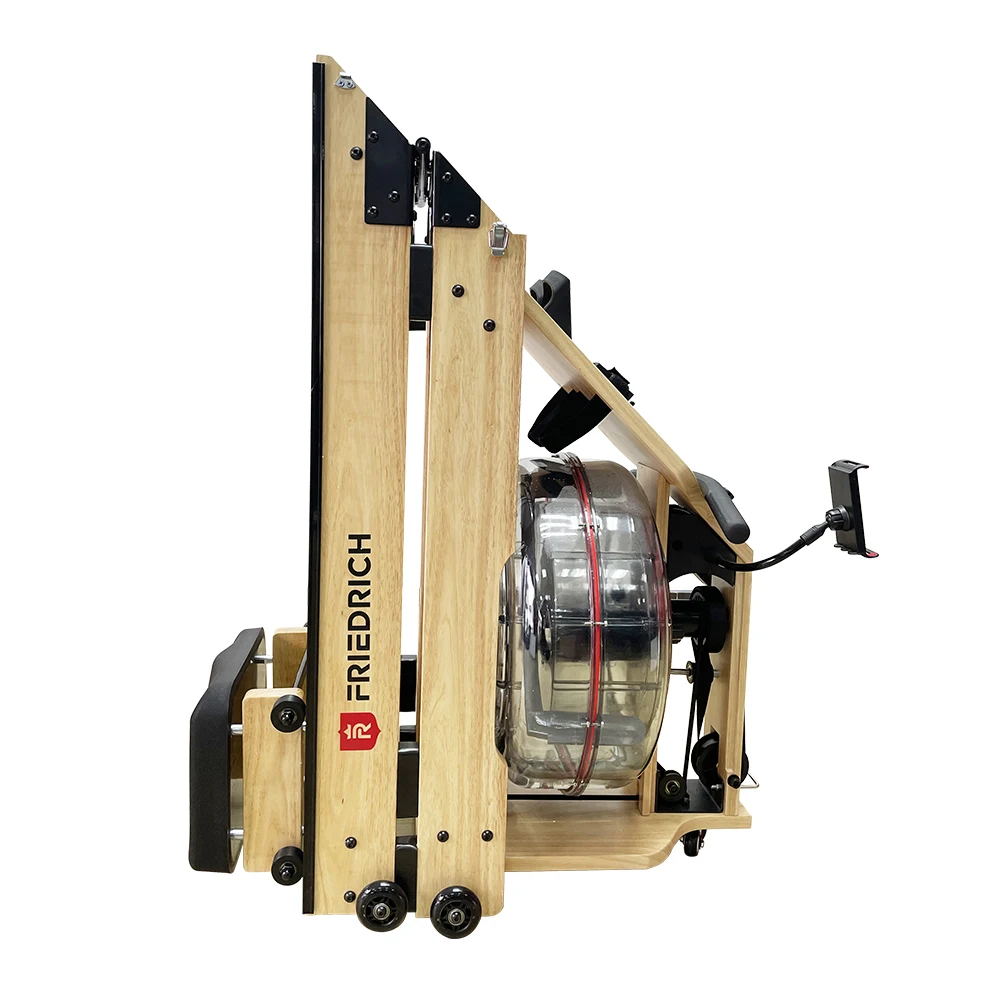 Friedrich Water Resistance Wood Rowing Machine Indoor Home Foldable Double Tracks Fitness Water Rower RS2 With Smart Display