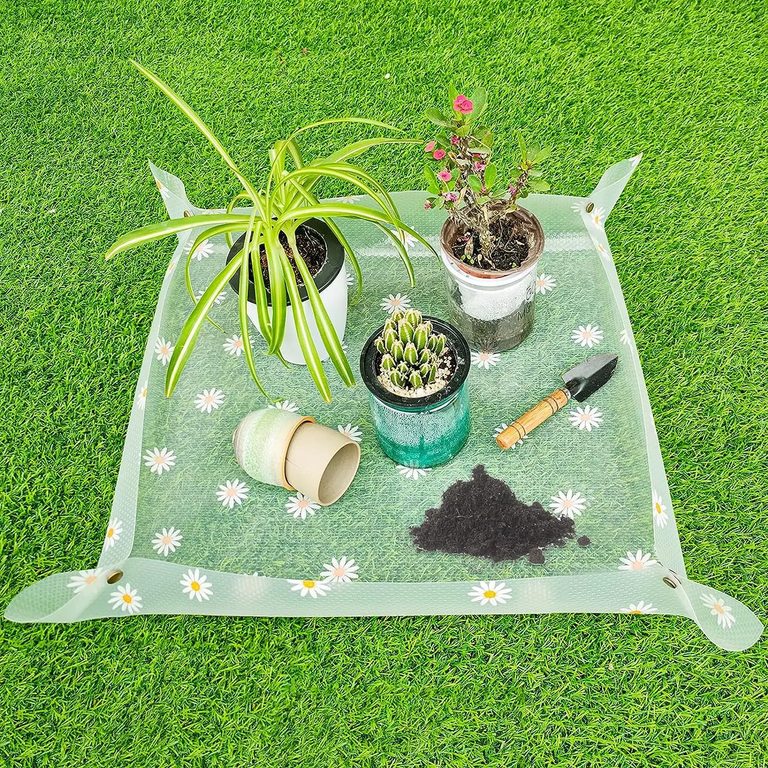 EVA Transparent printed gardening mats indoor green plant  waterproof soil changing mats anti-dirty and anti-fouling tray mats