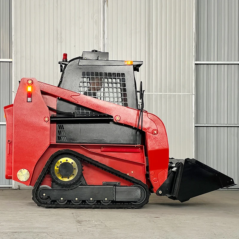 Construction machinery 1000kg skid steer loader with track mini dumper walk behind crawler mini skid steer loader