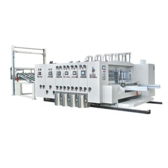China paper machine manufacturer automatic multi-colors corrugated cardboard carton box slotting die cut flex printing machine