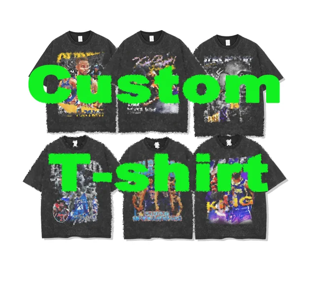 High Quality 100 Cotton Acid Wash 250Gsm Heavyweight Vintage Men T Shirt Custom Blank Vintage T Shirt