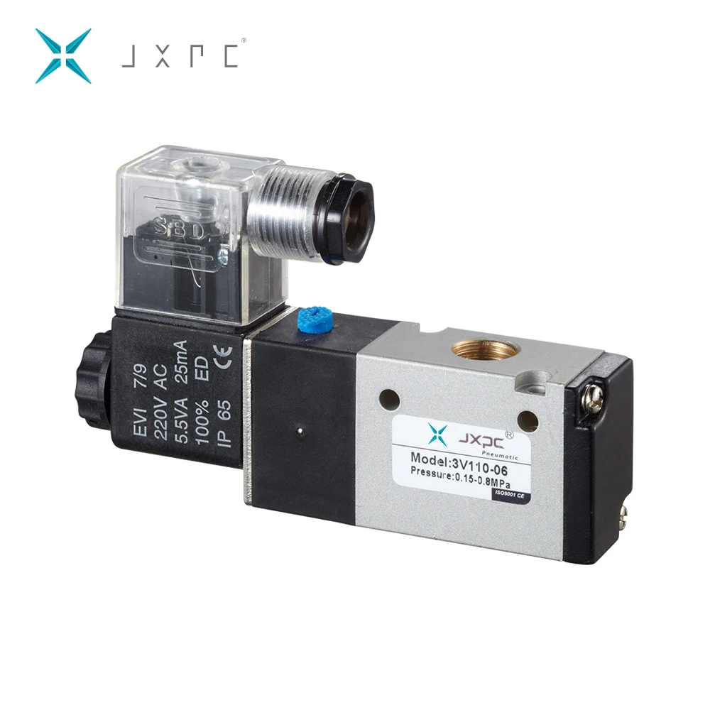 JXPC Factory Hot Sale 3/2 Way Inner Guide Type 3V110-06 Air Solenoid Valve