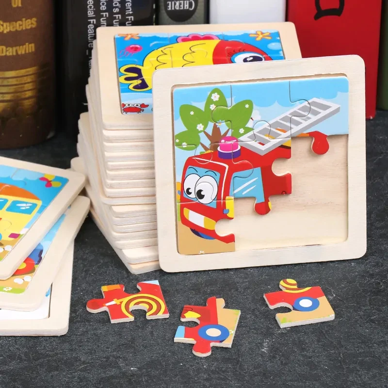 40 Kinds Montessori 9pcs jigsaw puzzles wooden 3D DIY puzzle game early educational toys for kids