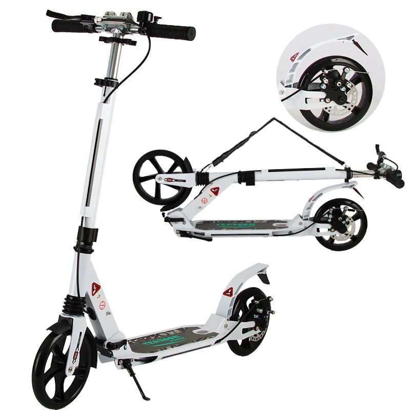 Folding Scooter with big wheels for Teens/Adult with 3 Adjustment Levels Scooters with Dual Suspension