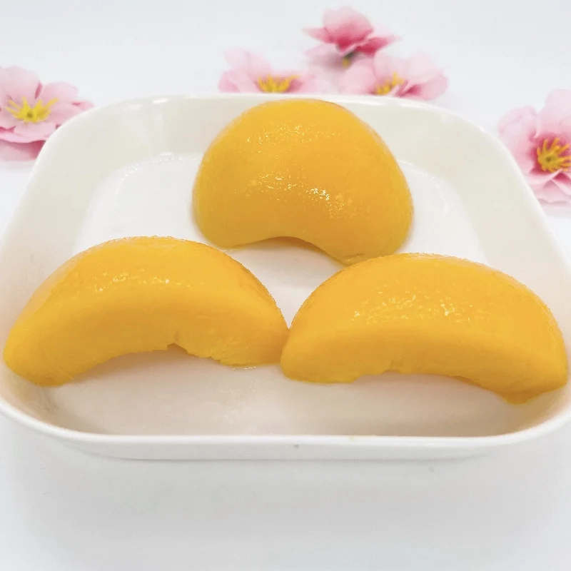 best ingredients factory direct selling healthy snack OEM 820g canned peach halves in syrup in canned style