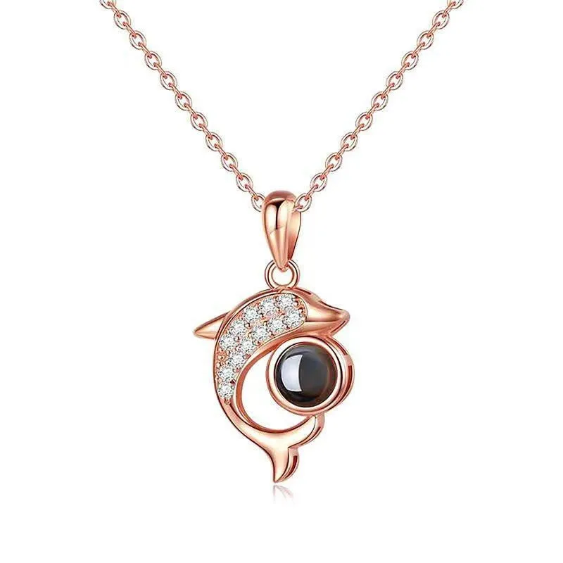 Shangjie OEM Valentine days gifts custom photo projection necklace with picture inside for gift