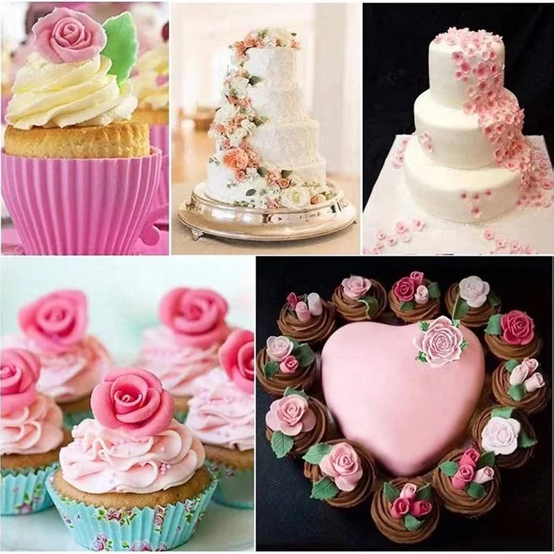 7 Cavity Rose Shape Silicone Mold DIY Fondant Cake Chocolate Decoration Molds