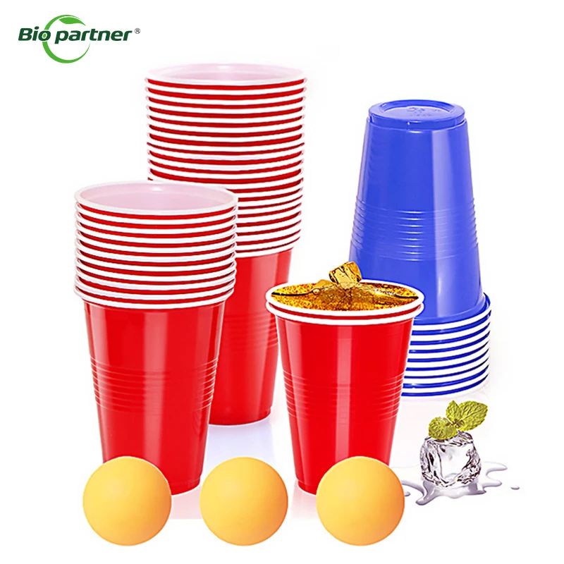 American Plastic Cup Red PS Beer Pong Cup Family Birthday Wedding Festival Red beerpong Cups