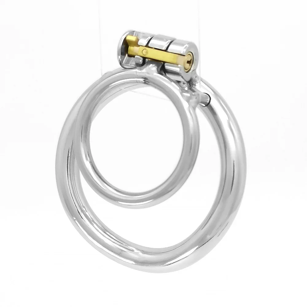Steel Male Chastity Cage Lock Stainless Steel Heavy Scrotum Ring Pendant Sexy Toy Penis Cage
