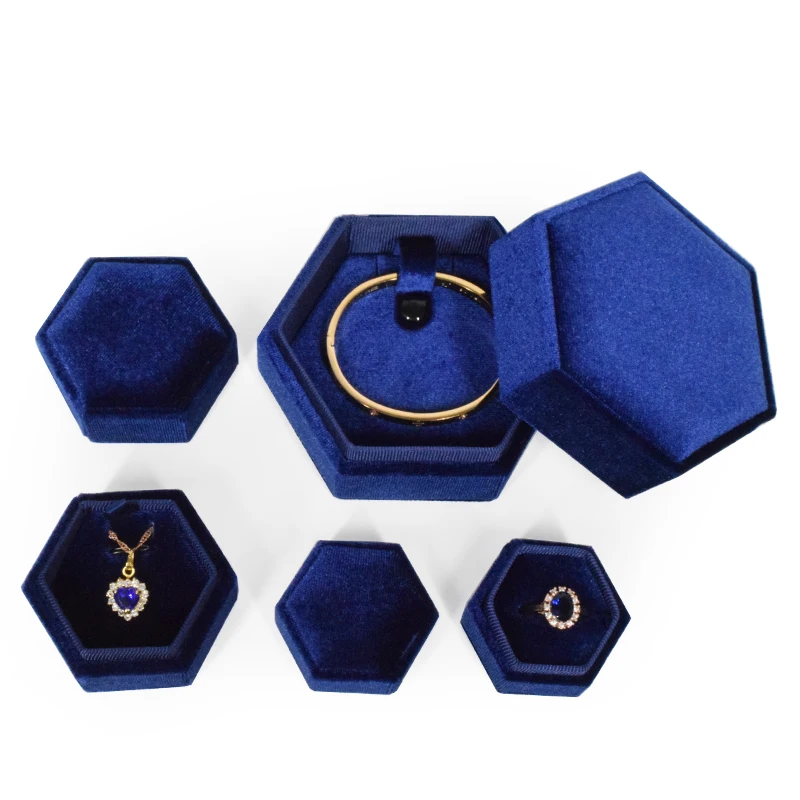 Большое шестигранное ожерелье, шестигранное бархатное кольцо ручной работы в винтажном стиле, упаковка для ювелирных изделий ручной работы