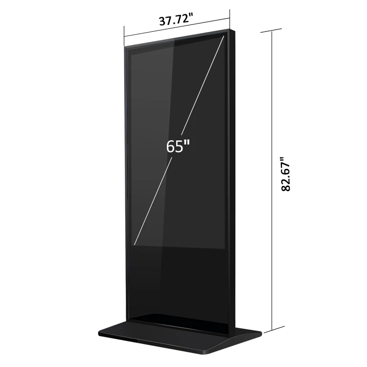 
65 Inch Slim Floor Stand Android lcd touch screen media player advertising equipment lcd advertising display 