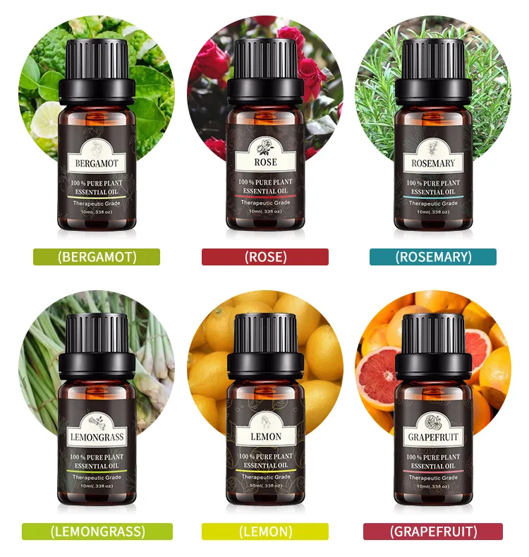 100% pure plant essential oil box series for aroma diffuser (set 10ML*8)