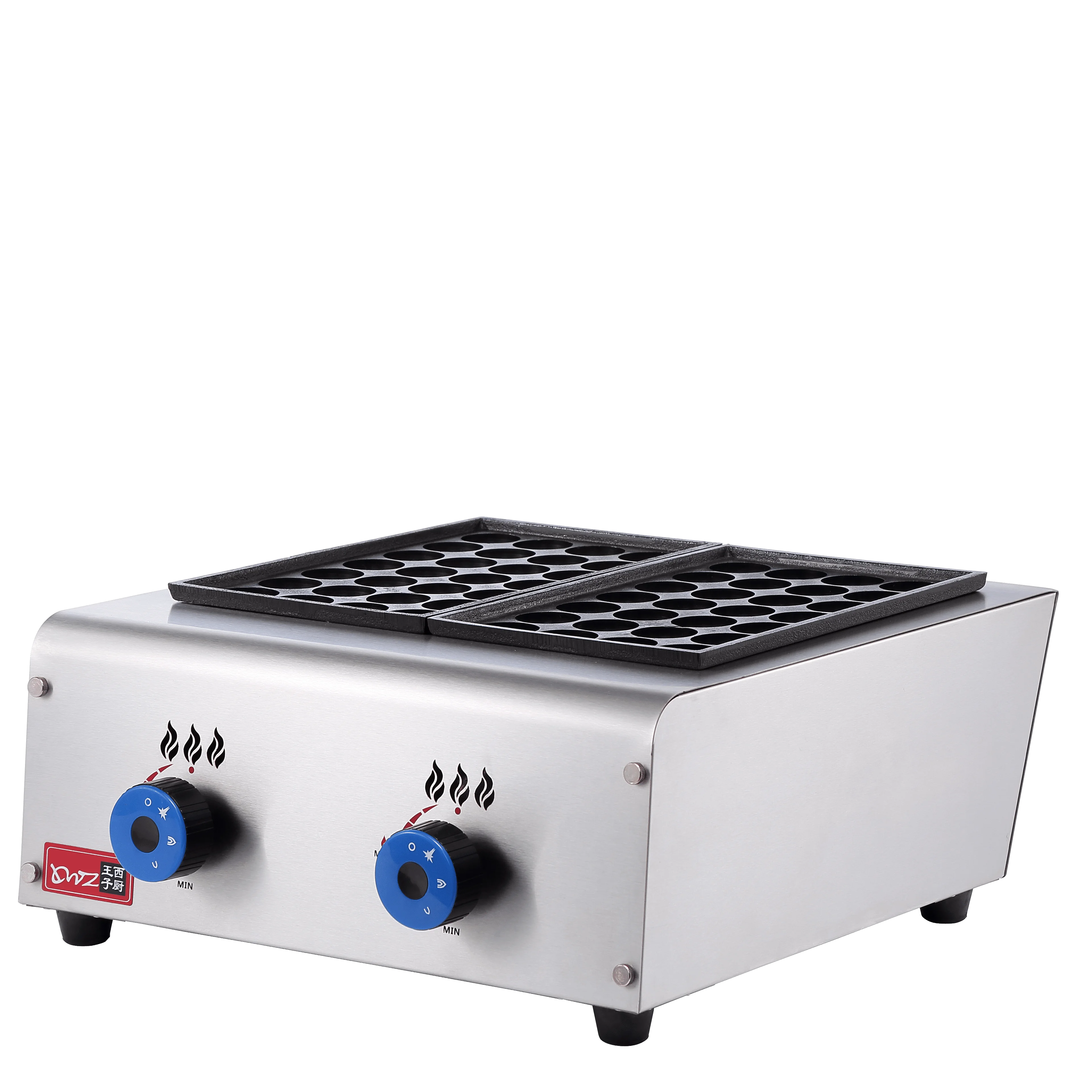 Commercial Gas Two Plate Japanese Takoyaki Fish Ball Machine Stainless Steel Octopus Balls Baking Machine