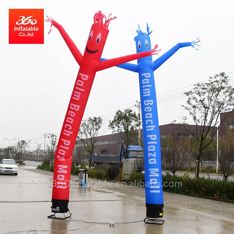 
20ft Red Blue Single Tube Man Advertising Inflatable Air wave Dancer outdoor custom inflatable air sky waving dancer 