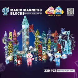 230PCS Large Size 3D Magnetic Designer Construction Set Model Building Toy Magnets Magnetic Blocks Educational Ball track Toys