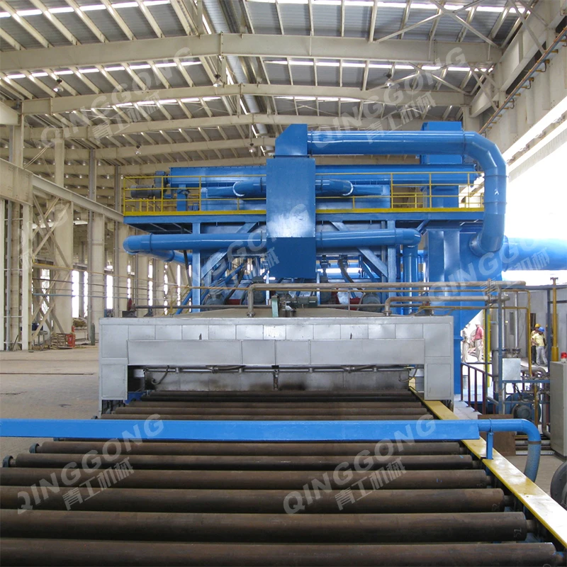 Preservation Lines shot blaster steel abrator painting drying shot blasting machine for pipes