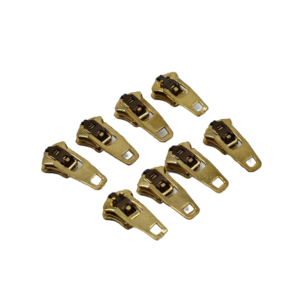 Brass YG slider Pass needle detector test with high quality or low quality Jeans auto-lock Brass YG slider For your choosing